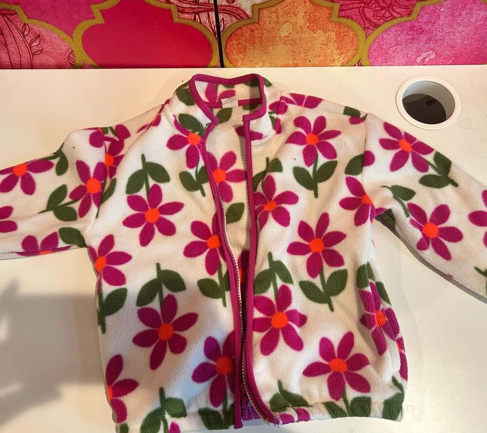Baby Gap Floral Fleece Zip Sweatshirt Jacket Toddler Girls 4 Years